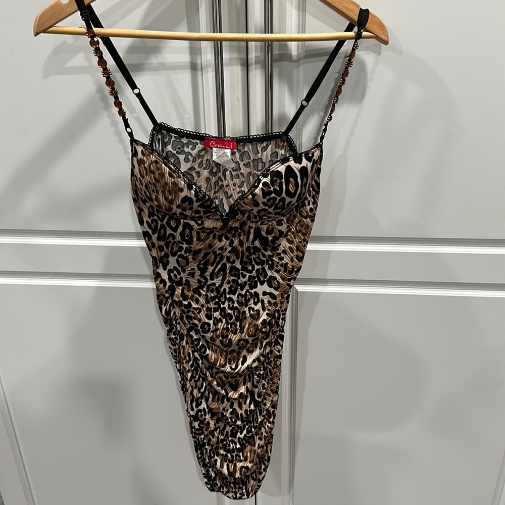 Sexy leopard spaghetti strap dress size M